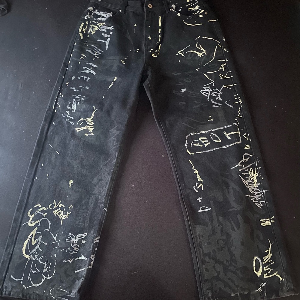 Balenciaga Graffiti Jeans Denim Paint Splatter